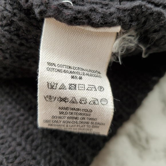 Free People Black Bell Sleeve Cropped Cotton Sweater Size Medium - Picture 8 of 8